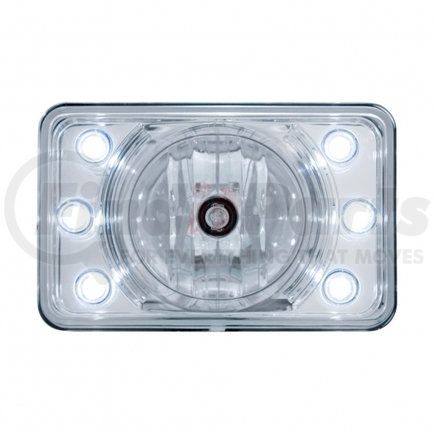 United Pacific 31376 4" x 6" Crystal Projection Headlight w/ 6 White LED Position Light - High Beam