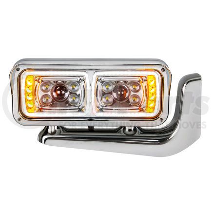 United Pacific 35776 10 High Power LED "Chrome" Projection Headlight Assembly With Mounting Arm - Passenger Side