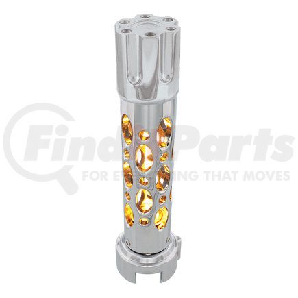 United Pacific 70724 Chrome "Austin" 13/15/18 Speed Gun Cylinder Gearshift Knob w/ High Power LED - Amber
