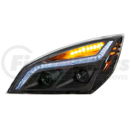 United Pacific 35821 "Blackout" LED Projection Headlight with LED Position Light for 2018-2020 Freightliner Cascadia - Driver