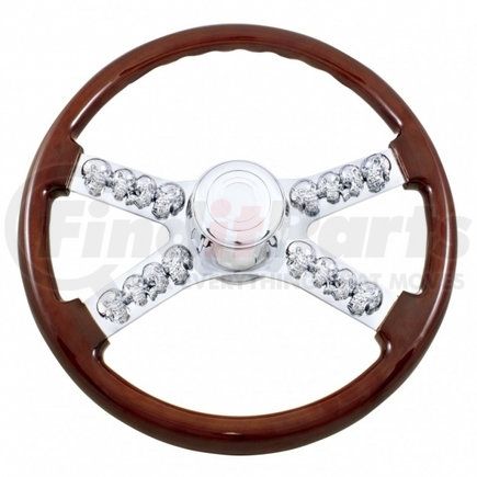United Pacific 88127 18" Skull Steering Wheel w/ Hub - International