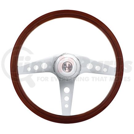 United Pacific 88181 18" Gt Style Wood Steering Wheel for 2006+ Peterbilt and 2003+ Kenworth Trucks