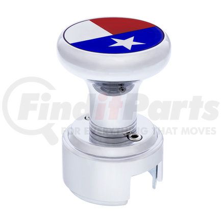 United Pacific 70793 Chrome 13/15/18 Speed Thread-on Gearshift Knob with Adapter - Texas Flag