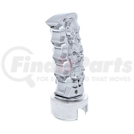United Pacific 70655 Chrome Skulls Pistol Grip 13/15/18 Speed Gearshift Knob w/ Adapter