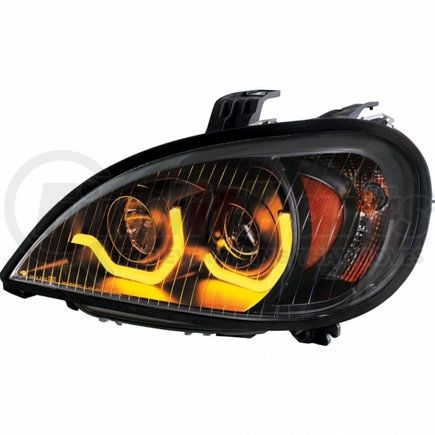 United Pacific 31224 Headlight - "Blackout" Projection, w/ Dual Function Light Bar For 2001-2020 Freightliner Columbia - Driver Side