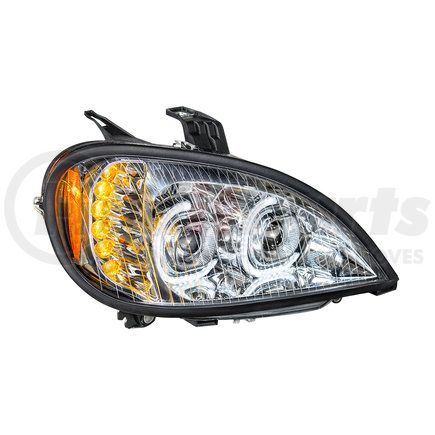 United Pacific 31091 Headlight - High Power LED Chrome, Projection For 2001-2020 Freightliner Columbia - Passenger Side