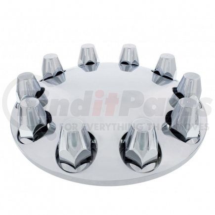 United Pacific 10253 Chrome Moon Front Axle Cover w/ 33mm Nut Cover - Thread-On