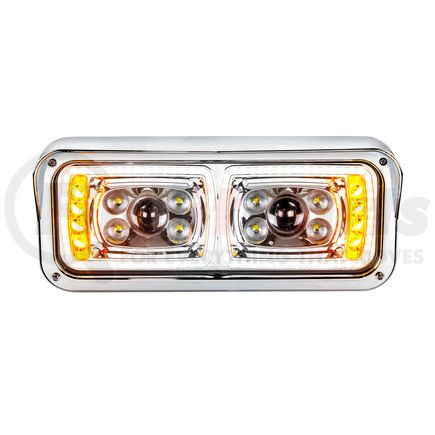 United Pacific 35823 10 High Power LED "Chrome" Projection Headlight w/ LED Turn Signal & Position Light Bar - Driver