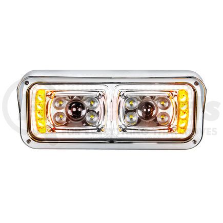 United Pacific 35824 10 High Power LED "Chrome" Projection Headlight w/ LED Turn Signal & Position Light Bar - Passenger