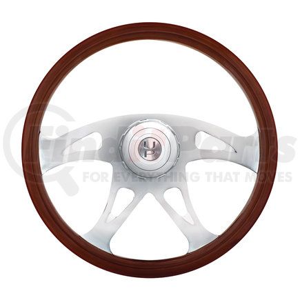 United Pacific 88179 18" Boss Style Wood Steering Wheel for 2006+ Peterbilt and 2003+ Kenworth Trucks