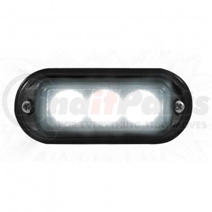 United Pacific 37537B 3 LED Warning Light w/ Black Bezel - White LED