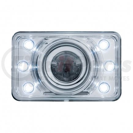 United Pacific 31375 4" x 6" Crystal Projection Headlight w/ 6 White LED Position Light - Low Beam