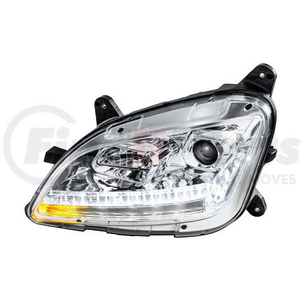 United Pacific 35779 Chrome Projection Headlight with LED Sequential Turn and DRL for 2011+ Peterbilt 579/587 - Driver