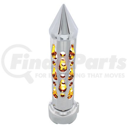 United Pacific 70736 Chrome "Brooklyn" 9/10 Speed Spike Gearshift Knob w/ High Power LED - Amber