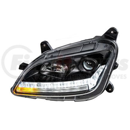 United Pacific 35781 "Blackout" Projection Headlight with LED Sequential Turn and DRL for 2011+ Peterbilt 579/587 - Driver