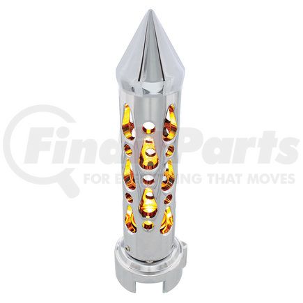 United Pacific 70720 Chrome "Brooklyn" 13/15/18 Speed Spike Gearshift Knob w/ High Power LED - Amber