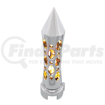 United Pacific 70712 Chrome "Daytona" 13/15/18 Speed Spike Gearshift Knob w/ High Power LED - Amber