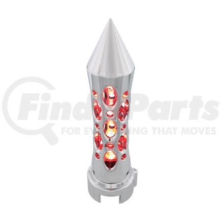 United Pacific 70713 Chrome "Daytona" 13/15/18 Speed Spike Gearshift Knob w/ High Power LED - Red