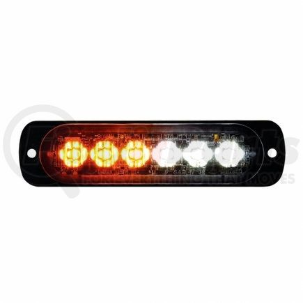 United Pacific 36926B 6 High Power LED Super Thin Directional Warning Light - Amber & White LED