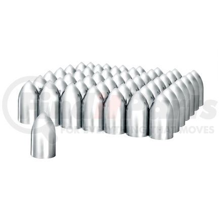 United Pacific 10564CB 33mm x 3 7/8" Chrome Plastic Bullet Nut Cover - Thread-On (60 Pack)