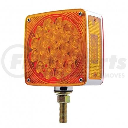 United Pacific 38701 45 LED Single Stud Double Face Turn Signal Light (Driver) - Amber & Red LED/Amber & Red Lens
