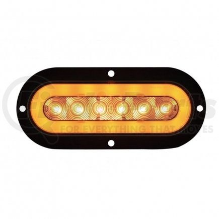 United Pacific 36956 22 LED 6" Oval Flange Mount "GLO" Turn Signal Light - Amber LED/ Clear Lens