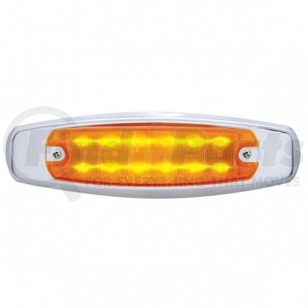 United Pacific 38134 12 LED Rectangular Clearance/Marker Light with Bezel - Amber LED/Amber Lens