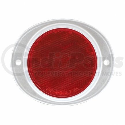 United Pacific 30710 3 3/16" Round Reflector w/ Aluminum Mount Base - Red