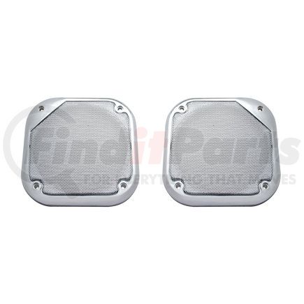 United Pacific 40914 Chrome 5.5" Square Speaker Cover For Various Freightliner & Kenworth Models