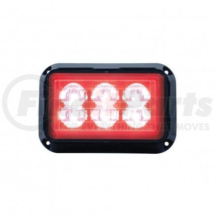 United Pacific 37164B 6 High Power LED Rectangular Warning Light - Red LED