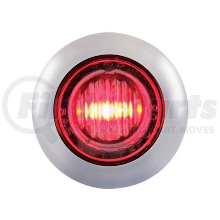 United Pacific 39935 3 LED Mini Clearance/Marker Light w/ Bezel - Red LED/Clear Lens