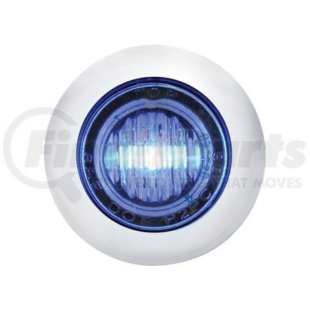 United Pacific 39936 3 LED Mini Clearance/Marker Light w/ Bezel - Blue LED/Clear Lens