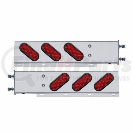 United Pacific 63300 3.75" Bolt Pattern SS Spring Loaded Bar w/ 6 Oval 10 LED Lights - Red LED & Lens