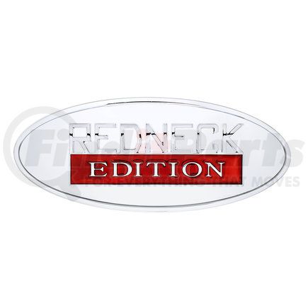 United Pacific 11019 Chrome Oval Emblem - "Redneck Edition"