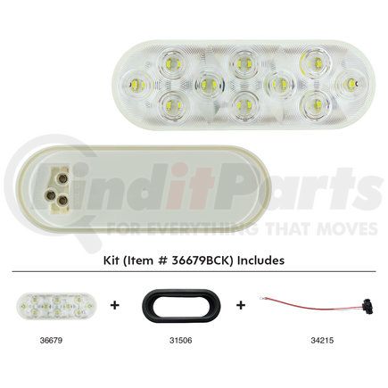 United Pacific 36679BCK 20 LED 6" Oval Back- Up Light Kit - Competition Series