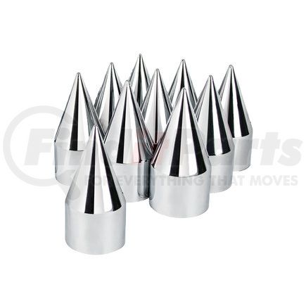 United Pacific 10007 33mm X 4- 1/8" Chrome Plastic Spike Nut Cover - Thread-On (10 Pack)