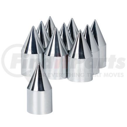 United Pacific 10769 33mm X 3 1/8" Chrome Plastic Spike Nut Cover - Push-On (10 Pack)