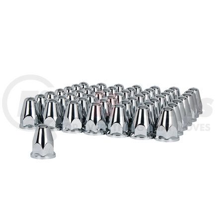 United Pacific 10060CB 33mm X 2 5/8" Chrome Plastic Bullet Nut Cover w/ Flange - Push-On (60 Pack)