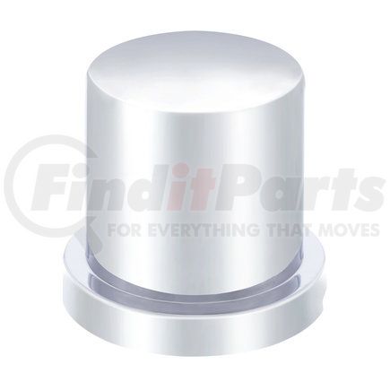 United Pacific 10772 33mm X 2" Chrome Plastic Flat Top Nut Cover w/ Flange - Push-On (10 Pack)