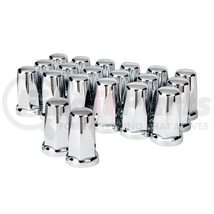 United Pacific 10059 33mm X 3.25" Chrome Plastic Tall Nut Cover w/ Flange - Push-On (20 Pack)