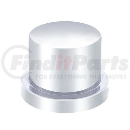 United Pacific 10752 9/16" X 11/16" Chrome Plastic Flat Top Nut Cover - Push-On (10 Pack)