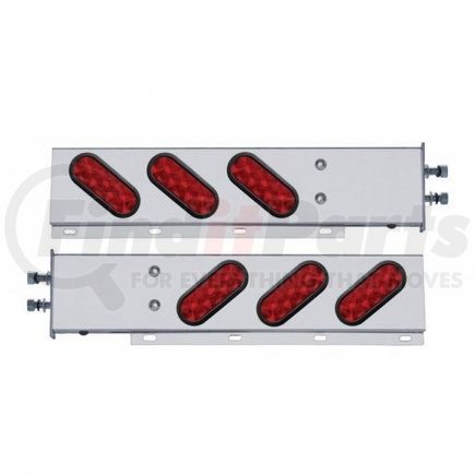 United Pacific 63304 2.5" Bolt Pattern SS Spring Loaded Bar w/ 6 Oval 10 LED Lights - Red LED & Lens