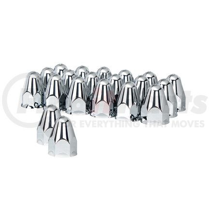 United Pacific 10045 1 1/2" X 2 3/4" Chrome Plastic Bullet Nut Cover - Push-On (20 Pack)