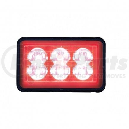 United Pacific 37160B 6 High Power LED Rectangular Warning Light w/ Bracket - Red LED