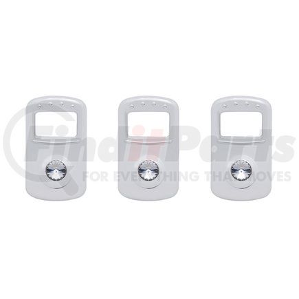 United Pacific 41704 Kenworth/Peterbilt Rocker Switch Cover w/ Clear Diamond (3 Pack)