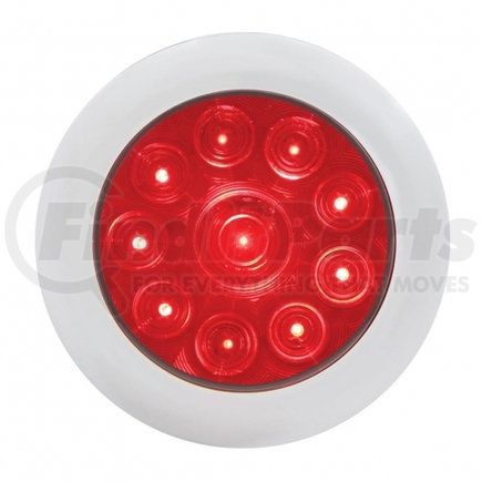 United Pacific 38836 10 LED 4" Stop, Turn & Tail Light w/ Bezel - Red LED/Red Lens