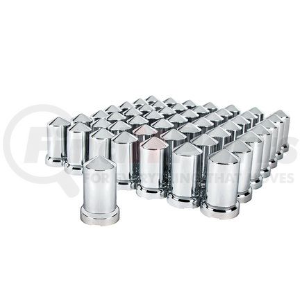 United Pacific 10117CB 33mm X 3 3/16" Chrome Plastic Pointed Nut Cover w/ Flange - Push-On (60 Pack)