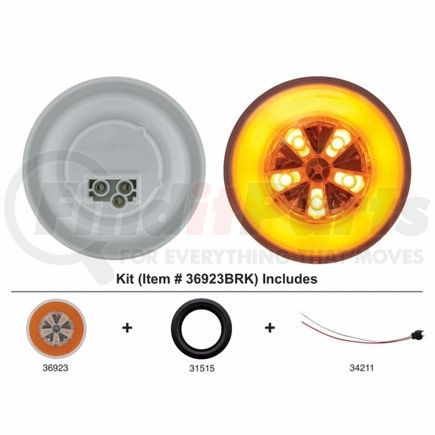 United Pacific 36923BAK 18 LED 4" "GLO" Turn Signal Light Kit - Amber LED/Amber Lens
