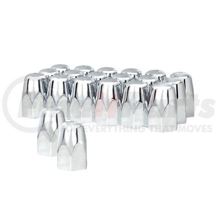 United Pacific 10084 1 1/2" X 2 3/4" Chrome Plastic Tall Nut Cover - Push-On (20 Pack)