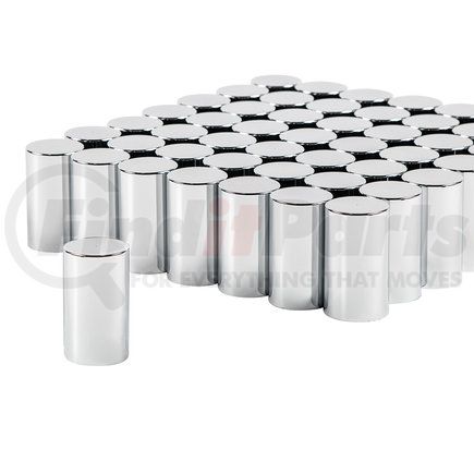 United Pacific 10013CB 33mm x 3- 1/2" Chrome Plastic Cylinder Nut Cover - Thread-On (60 Pack)